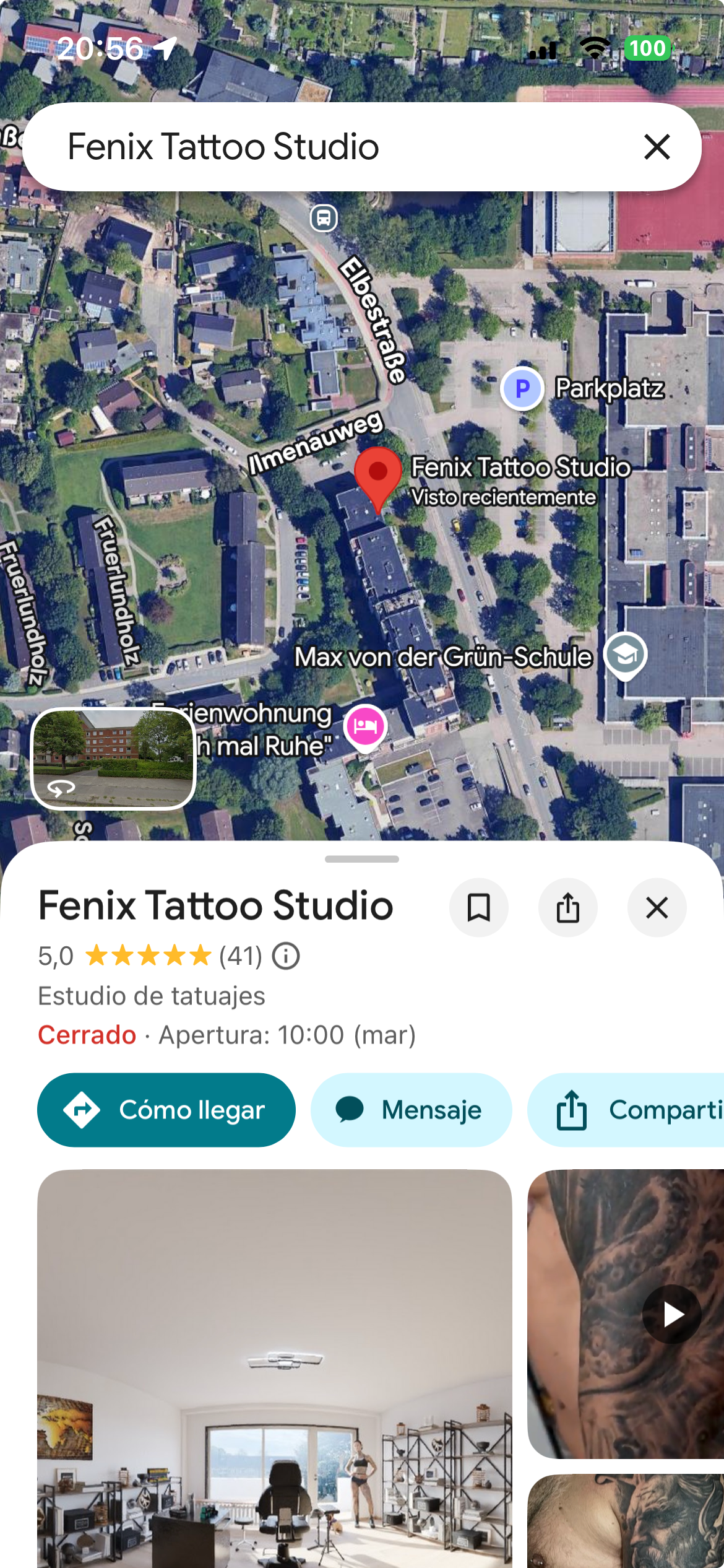 Ficha de Google Business de Fenix Tattoo Studio